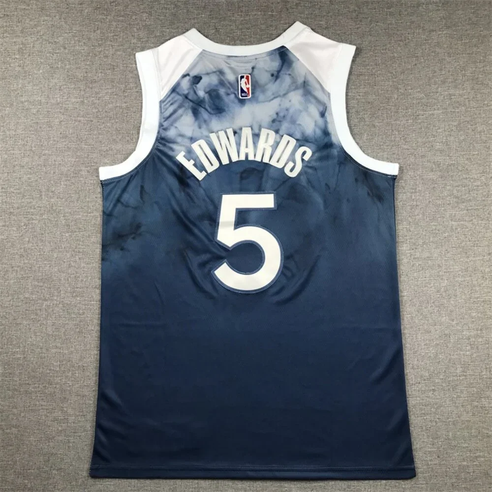 Mens Youths Kids Anthony Edwards Blue White Stitched Jersey - Picture 3 of 5